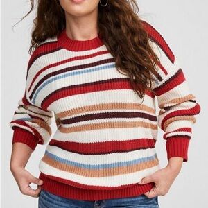 Torrid Size 3 Pullover Drop Shoulder Sweater Multi Stripe